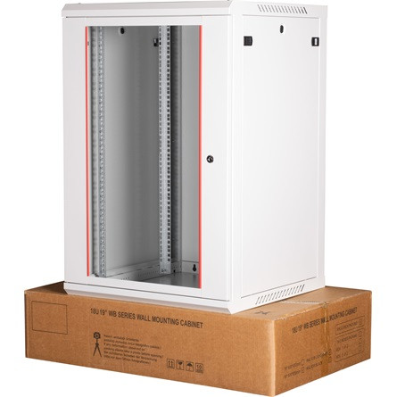 Lande PROlineB 600x600 lapraszerelt 18U 19" fali rack szekrény szürke