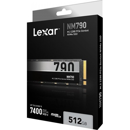 Lexar 512GB High Speed PCIe Gen 4X4 M.2 NVMe, up to 7200 MB/s read and 4400 MB/s write