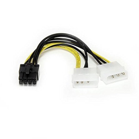 StarTech 2db Molex Power 4pin -> Power 8pin M/F tápkábel 0.15m