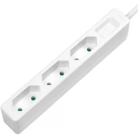 LogiLink Socket outlet 3-way, slim, 1.5m, white