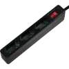 Logilink Outlet Strip, 3 Euro sockets, w. switch, black