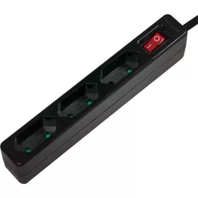 Logilink Outlet Strip, 3 Euro sockets, w. switch, black