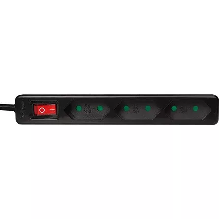 Logilink Outlet Strip, 3 Euro sockets, w. switch, black