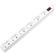 LogiLink Socket outlet 6-way with switch, slim, 1.5m, white
