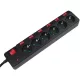 LogiLink 6-way socket outlet with single and main ON/OFF switches
