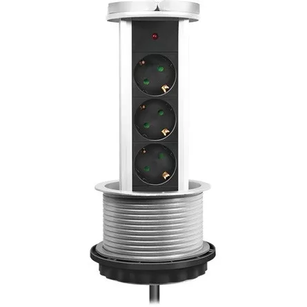 LogiLink LPS235A 3db villásdugó CEE 7/3 elosztó 1.8m fekete-fehér