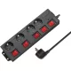 LogiLink LPS251 4db villásdugó CEE 7/3 elosztó 1.5m fekete