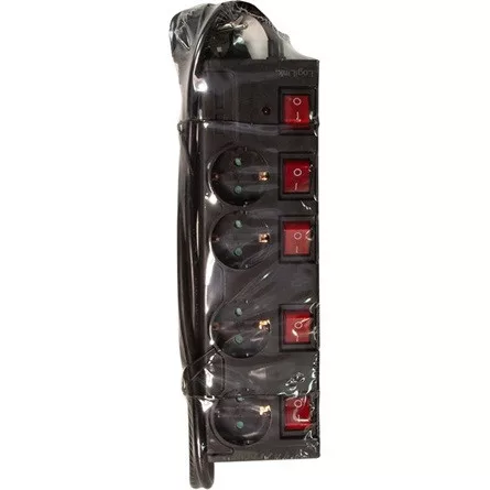 LogiLink LPS251 4db villásdugó CEE 7/3 elosztó 1.5m fekete