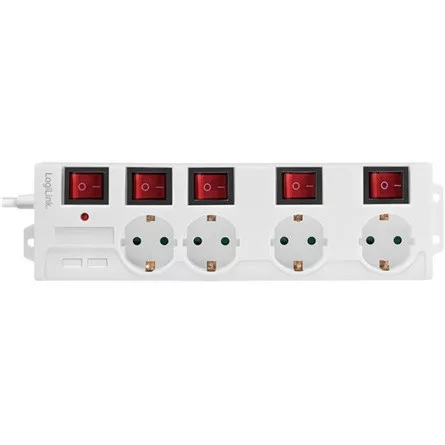 LogiLink LPS252 4db villásdugó CEE 7/3 elosztó 1.5m fehér