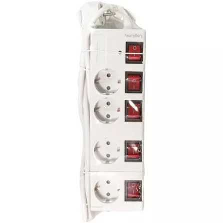 LogiLink LPS252 4db villásdugó CEE 7/3 elosztó 1.5m fehér