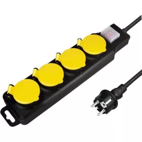   LogiLink LPS254 4db villásdugó CEE 7/3 elosztó 1.5m fekete