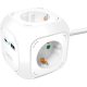 Logilink 4-utas töltőkocka, 4x aljzat, 1x USB-C PD 20W, 1x USB-A QC 18W, fehér
