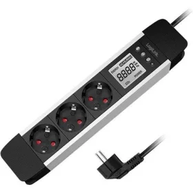   Logilink 3 utas aljzatcsík, LCD kijelző, valós idejű energiafogyasztás/CO2 kibocsátás