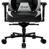 LORGAR Base 311, Gaming chair, PU eco-leather, 1.8 mm metal frame, multiblock mechanism, 4D armrests, 5 Star aluminium base, Class-4 gas lift, 75mm PU casters, Black + white