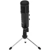 LORGAR Soner 313, Gaming Microphones, Black, USB condenser microphone with Volume Knob & Echo Kob, including 1x Microphone, 1 x 2.5M USB Cable, 1 x Tripod Stand, 1 x User Manual, body size: Φ4...