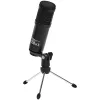 LORGAR Soner 313, Gaming Microphones, Black, USB condenser microphone with Volume Knob & Echo Kob, including 1x Microphone, 1 x 2.5M USB Cable, 1 x Tripod Stand, 1 x User Manual, body size: Φ4...