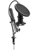 LORGAR Voicer 931, Gaming Microphone, Black, USB condenser microphone with boom arm stand, pop filter, tripod stand. including 1* microphone, 1*Boom Arm Stand with C-clamp, 1*shock mount, 1*po...