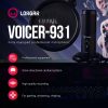 LORGAR Voicer 931, Gaming Microphone, Black, USB condenser microphone with boom arm stand, pop filter, tripod stand. including 1* microphone, 1*Boom Arm Stand with C-clamp, 1*shock mount, 1*po...