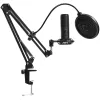 LORGAR Voicer 931, Gaming Microphone, Black, USB condenser microphone with boom arm stand, pop filter, tripod stand. including 1* microphone, 1*Boom Arm Stand with C-clamp, 1*shock mount, 1*po...