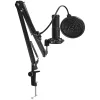 LORGAR Voicer 931, Gaming Microphone, Black, USB condenser microphone with boom arm stand, pop filter, tripod stand. including 1* microphone, 1*Boom Arm Stand with C-clamp, 1*shock mount, 1*po...