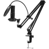 LORGAR Voicer 931, Gaming Microphone, Black, USB condenser microphone with boom arm stand, pop filter, tripod stand. including 1* microphone, 1*Boom Arm Stand with C-clamp, 1*shock mount, 1*po...