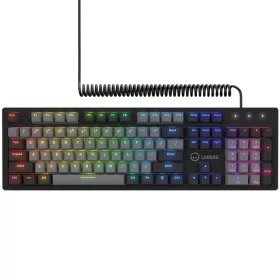   LORGAR Azar 514, Wired mechanical gaming keyboard, RGB backlight, 1680000 colour variations, 18 modes, keys number: 104, 50M clicks, linear dream switches, spring cable up to 3.4m, ABS plastic...