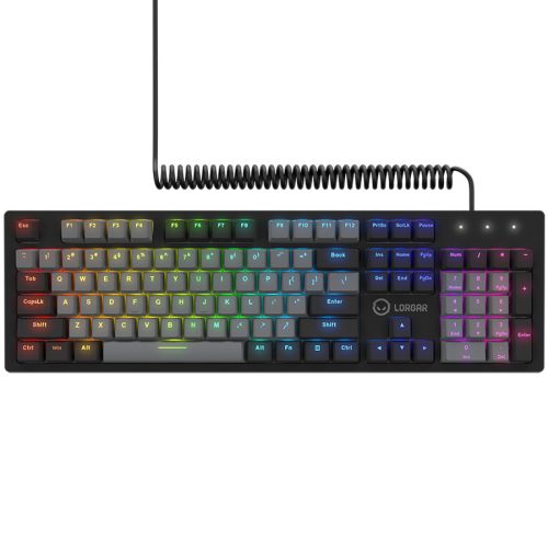 LORGAR Azar 514, Wired mechanical gaming keyboard, RGB backlight, 1680000 colour variations, 18 modes, keys number: 104, 50M clicks, linear dream switches, spring cable up to 3.4m, ABS plastic...