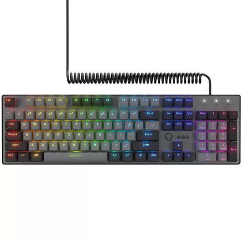 LORGAR Azar 514, Wired mechanical gaming keyboard, RGB backlight, 1680000 colour variations, 18 modes, keys number: 104, 50M clicks, linear dream switches, spring cable up to 3.4m, ABS plastic...