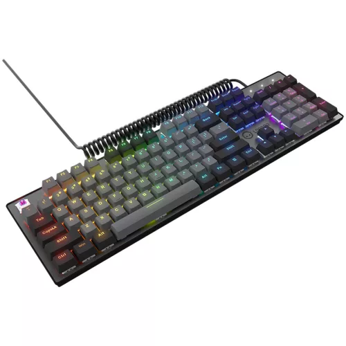 LORGAR Azar 514, Wired mechanical gaming keyboard, RGB backlight, 1680000 colour variations, 18 modes, keys number: 104, 50M clicks, linear dream switches, spring cable up to 3.4m, ABS plastic...