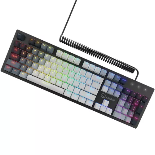 LORGAR Azar 514, Wired mechanical gaming keyboard, RGB backlight, 1680000 colour variations, 18 modes, keys number: 104, 50M clicks, linear dream switches, spring cable up to 3.4m, ABS plastic...