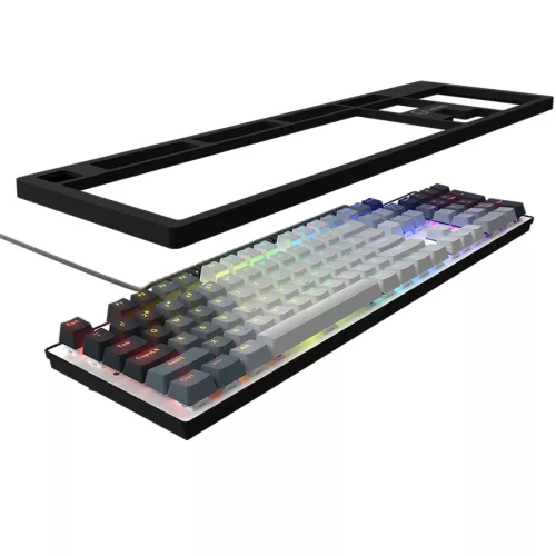 LORGAR Azar 514, Wired mechanical gaming keyboard, RGB backlight, 1680000 colour variations, 18 modes, keys number: 104, 50M clicks, linear dream switches, spring cable up to 3.4m, ABS plastic...