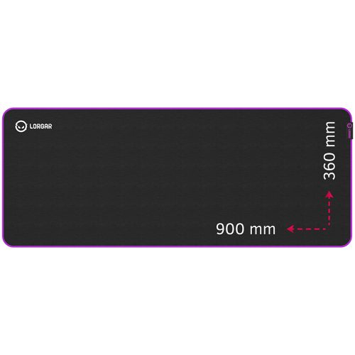 Lorgar Main 319, Gaming mouse pad, High-speed surface, Purple anti-slip rubber base, size: 900mm x 360mm x 3mm, weight 0.6kg