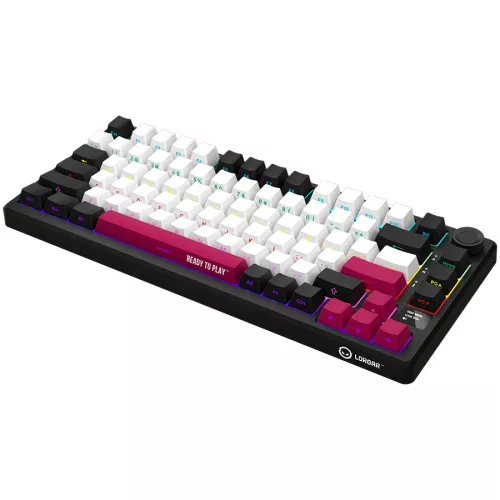 LORGAR KBP7075W, Wireless 75% Mechanical Gaming Keyboard Pro, Black/red, EN layout