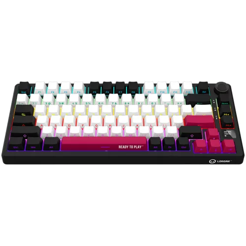 LORGAR KBP7075W, Wireless 75% Mechanical Gaming Keyboard Pro, Black/red, EN layout