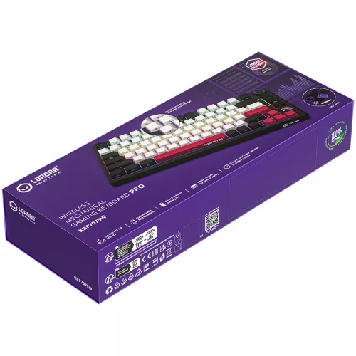 LORGAR KBP7075W, Wireless 75% Mechanical Gaming Keyboard Pro, Black/red, EN layout
