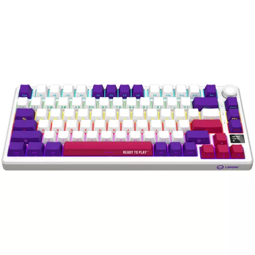 LORGAR KBP7075W, Wireless 75% Mechanical Gaming Keyboard Pro, White, EN layout