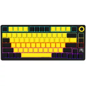   LORGAR KBP7075W, Wireless 75% Mechanical Gaming Keyboard Pro, Black/yellow, EN layout