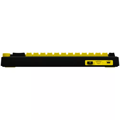 LORGAR KBP70MW, Wireless 65% Mechanical Gaming Keyboard Pro, Black/yellow, EN layout