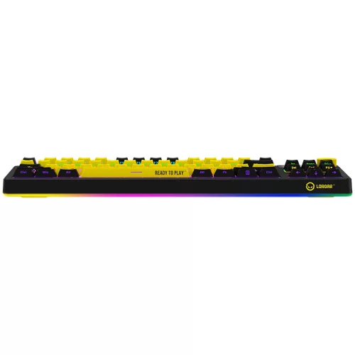 LORGAR KBP70TKLW, Wireless TKL Mechanical Gaming Keyboard Pro, Black/yellow, EN layout