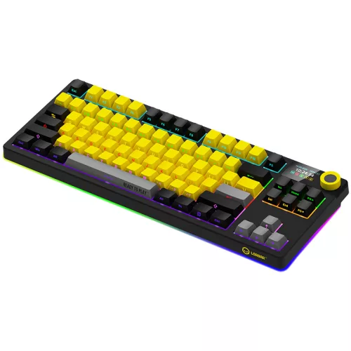 LORGAR KBP70TKLW, Wireless TKL Mechanical Gaming Keyboard Pro, Black/yellow, EN layout