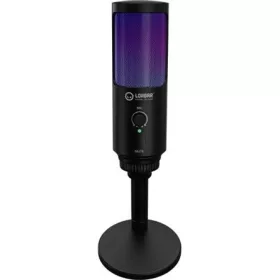   LORGAR SMP40, RGB Microphone with external mute button and metal stand, Black