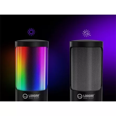 LORGAR SMP40, RGB Microphone with external mute button and metal stand, Black