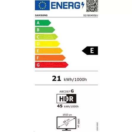 Samsung Monitor 27" - S27BG650EU (VA, 2560x1440, 16:9, QHD,240Hz, 350cd/m2, 1ms, Pivot, Smart, Ívelt)