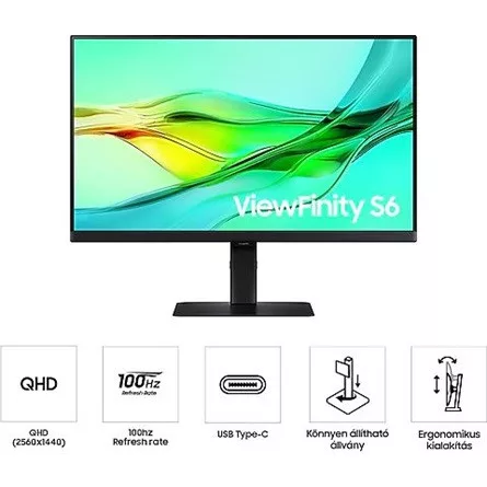 Samsung LS32D600UAUXEN 32" QHD 100Hz ViewFinity S6 Üzleti Monitor
