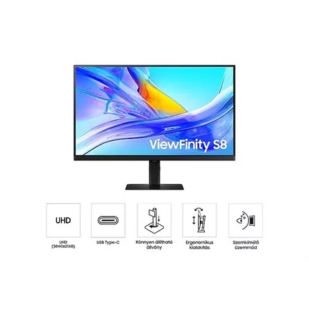 SMG MON SAMSUNG VA monitor 32" S80UD, 4K 3840x2160, 16:9, 350cd/m2, 5ms, DisplayPort/HDMI/3xUSB/USB-C/LAN, Pivot