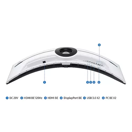 Samsung Monitor 57" - S57CG952NU (VA, 7680x2160, 32:9, DUHD, 240HZ, 1000cd/m2, 1ms, Ívelt)