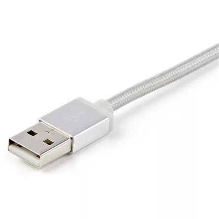 StarTech USB-A 2.0 -> USB-B 2.0 micro Lightning USB-C M/M töltőkábel 1m ezüst