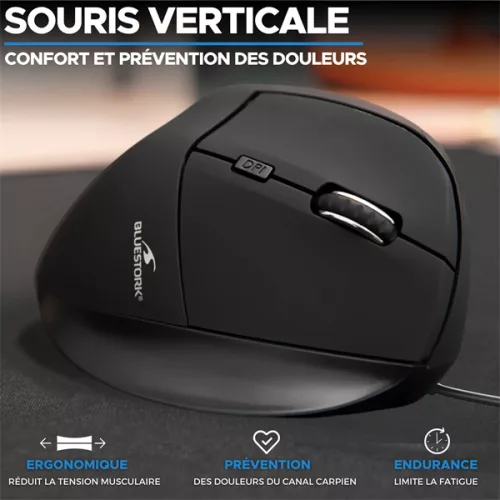 Bluestork Egér - M-W-ERGO (Ergonomic, Rechargeable, 2.4G, 72