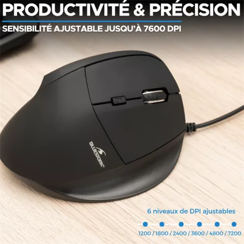 Bluestork Egér - M-W-ERGO (Ergonomic, Rechargeable, 2.4G, 72