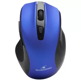   Bluestork Vezeték nélküli Egér - M-WL-OFF75-BLUE (Rechargeable, 1600 DPI, 6 gomb, optikai, kék)